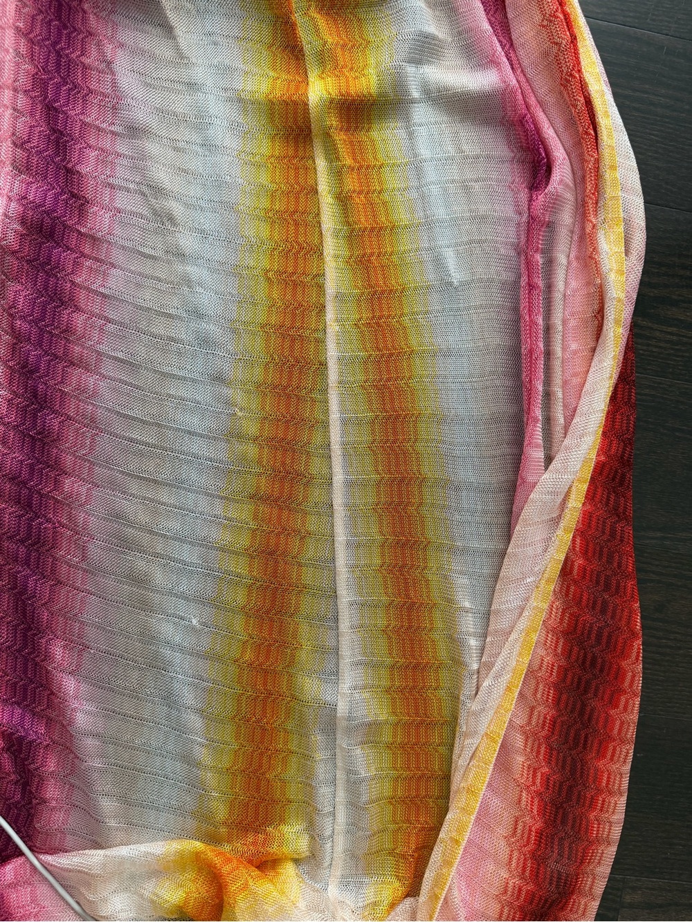 Missoni Mare Pink and Yellow Multicolor Sheer Beach Cover Up - Picture 8 of 8